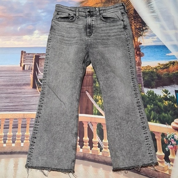 Rag & Bone High Rise Ankle Flare Jeans Size 32 - Picture 4 of 8